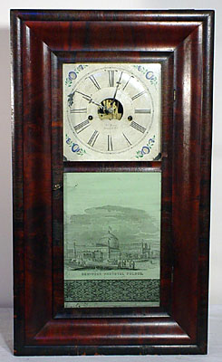 Rosewood ogee clock with eight-day weight driven time only movement