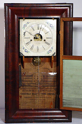 Rosewood ogee clock with eight-day weight driven time only movement