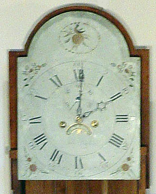Cherry Federal tall case clock made by Silas Parsons, Swanzey, New Hampshire, circa 1790