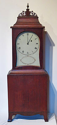 Fine cherry kidney dial shelf clock attributed to William Fitz